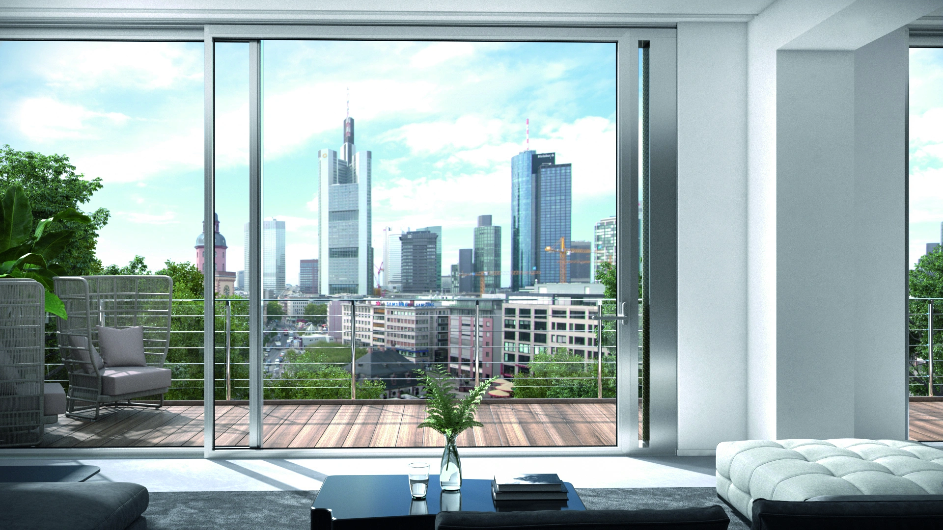 Akustik d Schiebeelement mit ANC Modul geoeffnet