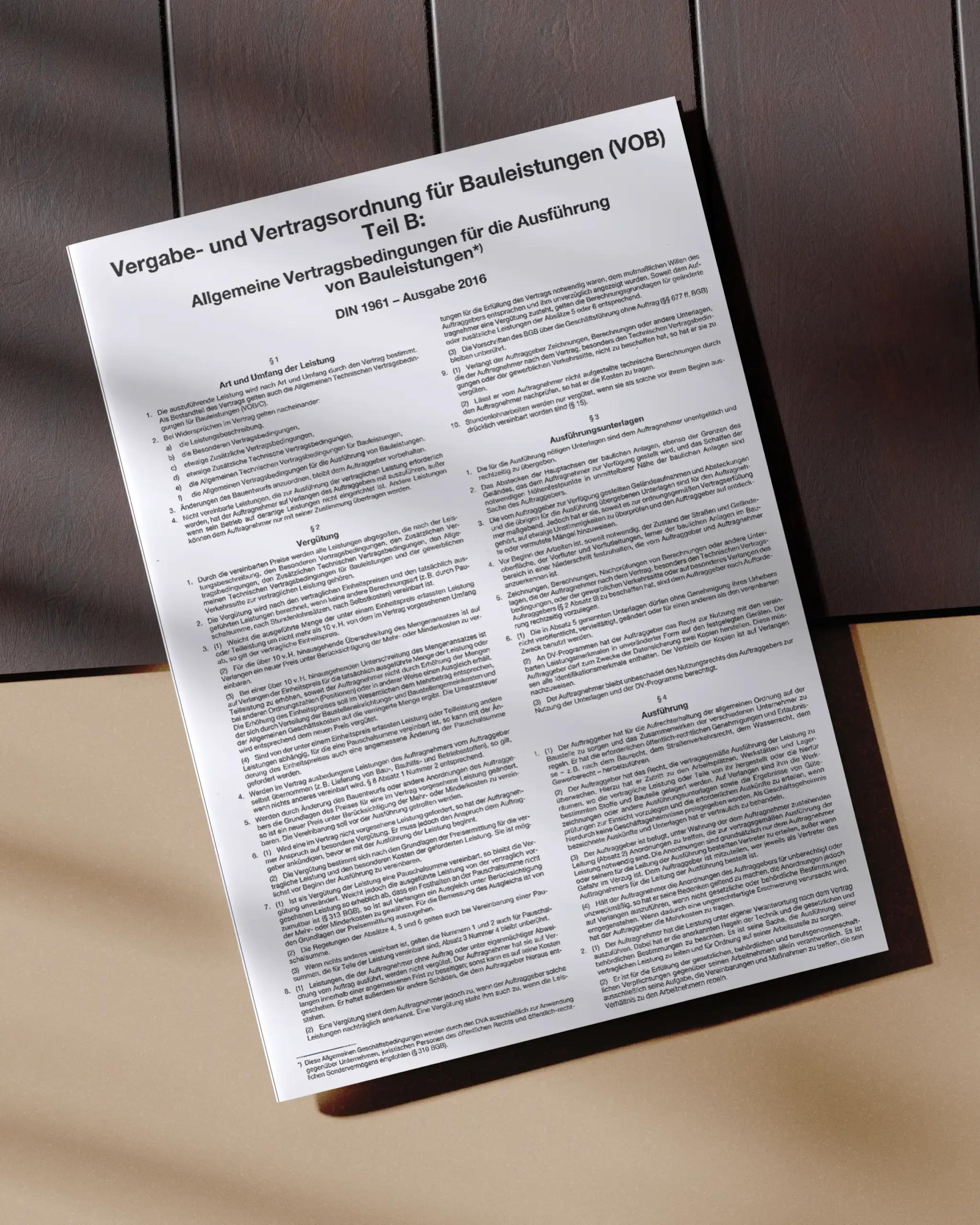 Vergabe und Vertragsordnung fuer Bauleistungen VOB Teil B scaled