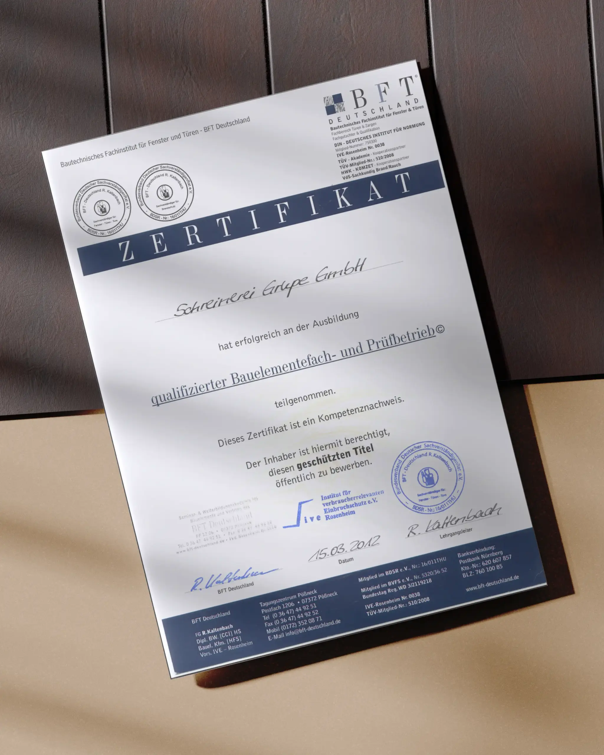 Zertifikat qualifizierter Bauelementefach und Pruefbetrieb scaled